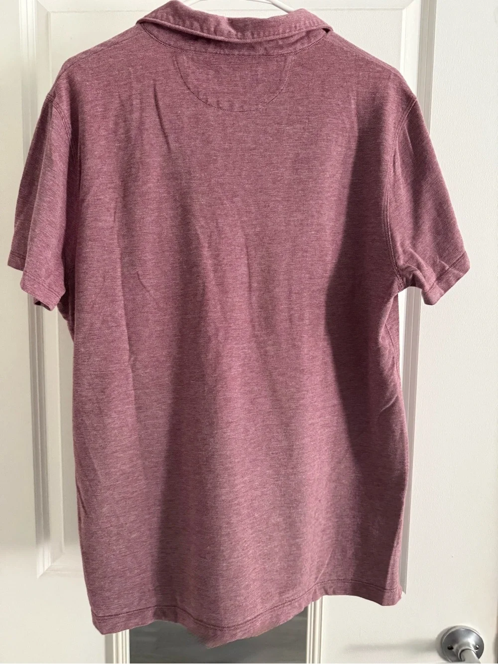 Banana Republic Red Heathered Short-Sleeve Polo with Chest Pocket, L